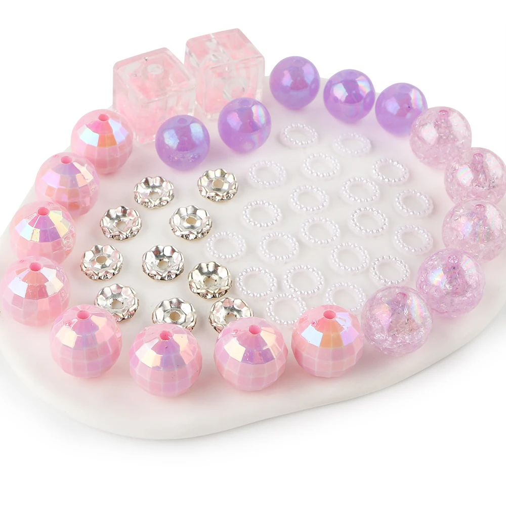 Блестящие жемчужные бусины 1 комплект акриловые Круглые для изготовления