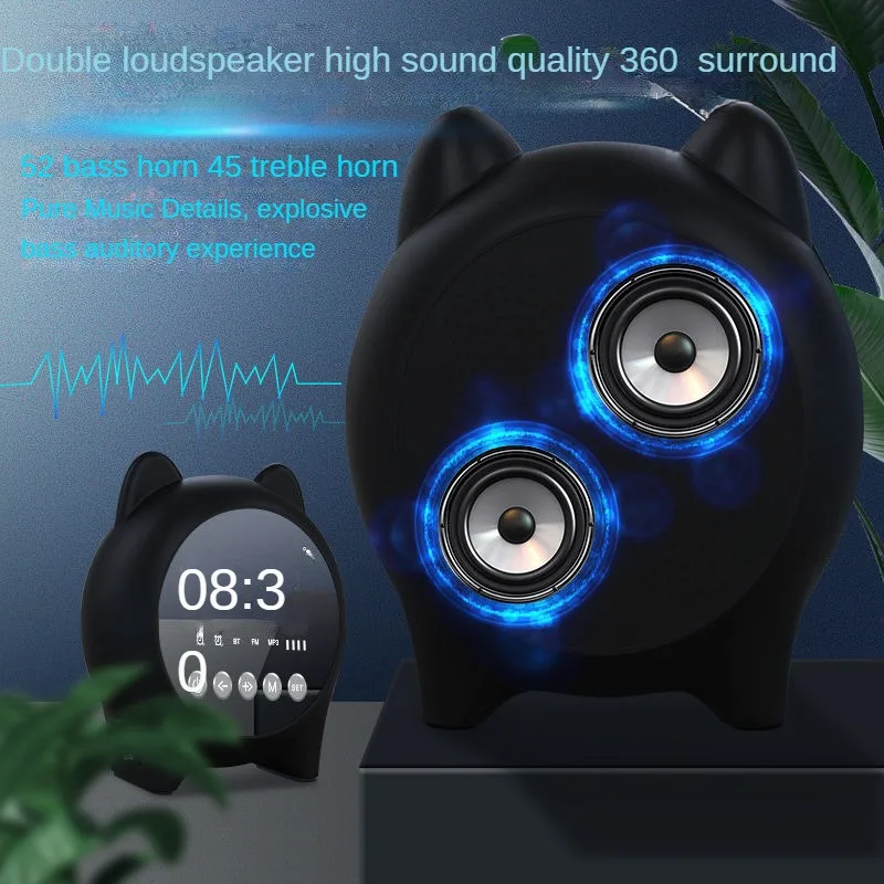 Multifunctional Wireless Speaker with Alarm Clock, Night Light and Card Slot
