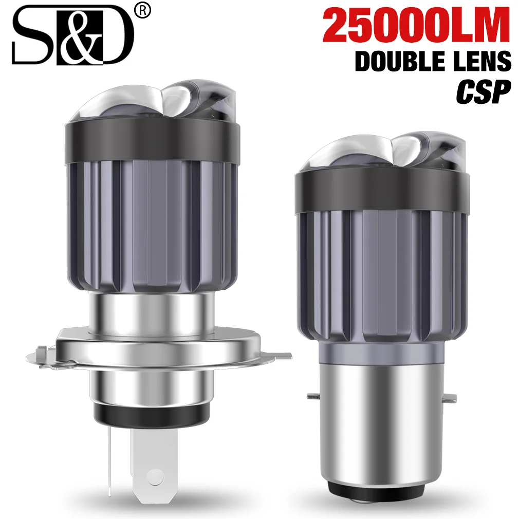 

25000LM H4 LED Moto H6 BA20D светодиодные лампы для мотоциклетных фар CSP с двойными линзами белого желтого цвета лампа Hi Lo аксессуары для скутера 12 В