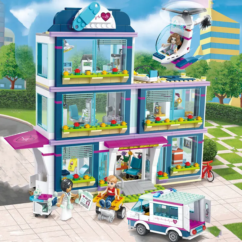 

New 932pcs Heartlake City Park Hospital Compatible Friends Building Block Girl Bricks Toys For Children Birthday Gifts 41318