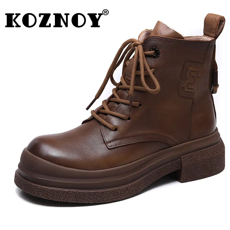 

Ботинки женские из натуральной кожи на резиновой подошве, до щиколотки, 5 см