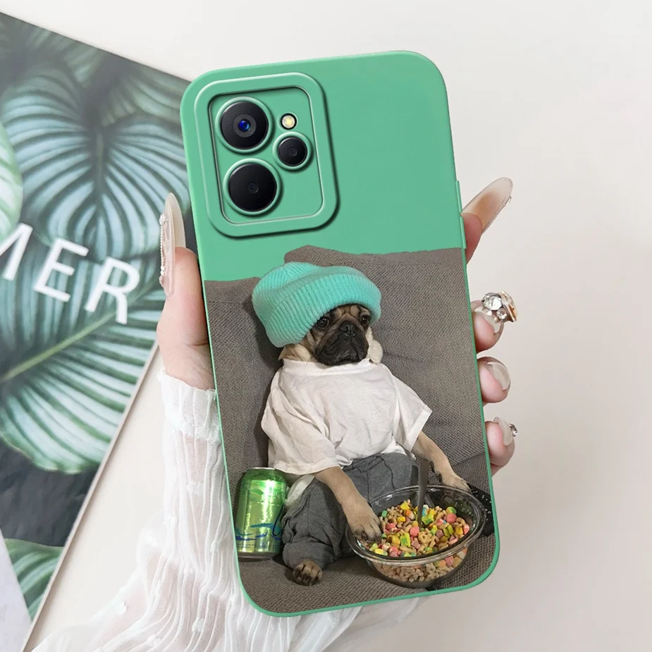 For Realme 10T Case 10 5G RMX3663 Cute Funny Cartoon Cover Shockproof Phone Realme10 Soft TPU Bags
