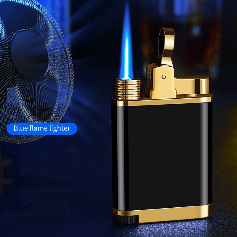 

2022 New Windproof Torch Lighter Jet Powerful Gas Butane Cigar Lighter Inflated Metal Luminous Smoking Outdoor Lighter Gadgets