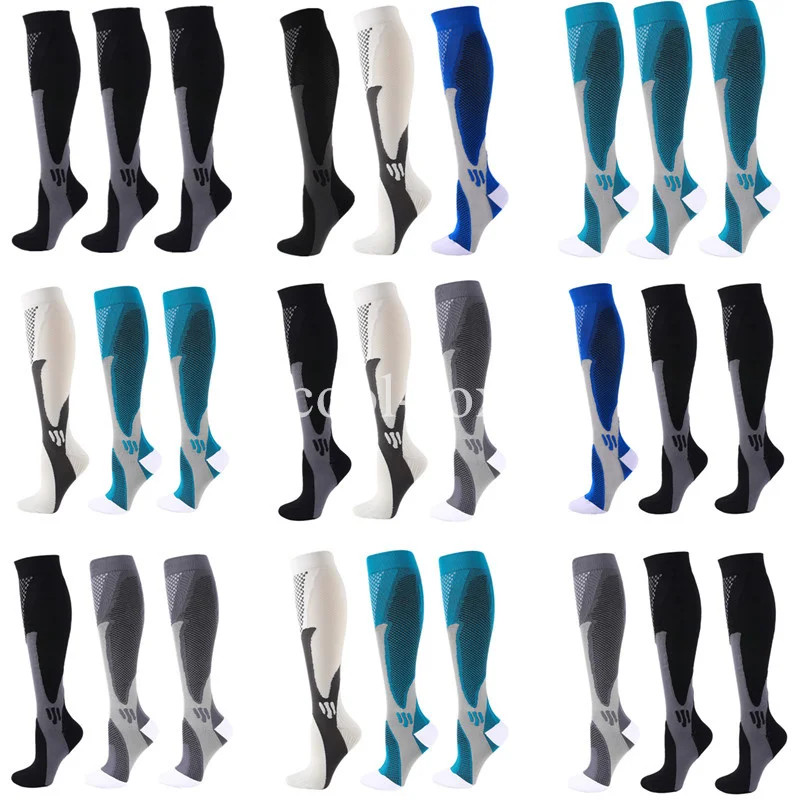 

3 Pairs New Compression Socks Medical Nursing Athletic Women Men Anti Fatigue 30 mmHg Comfortable Nylon Sport Running Stockings