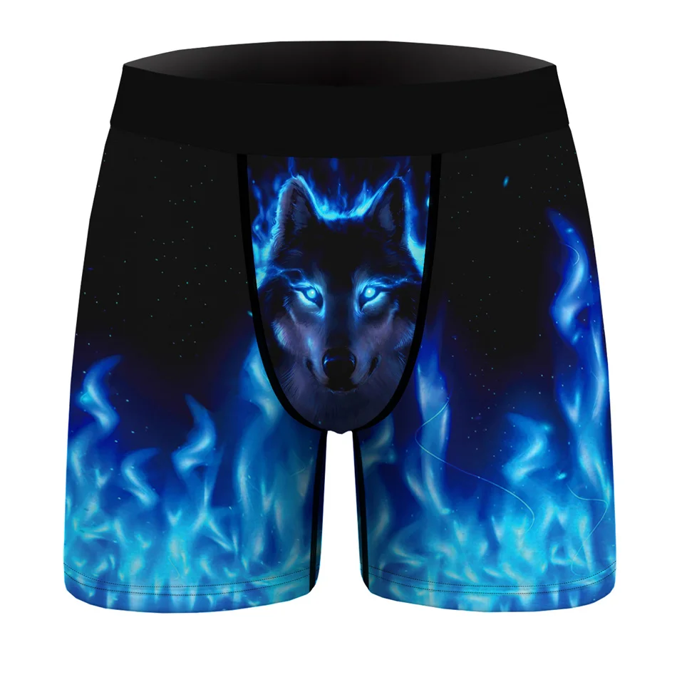 

Astronaut Fire Wolf Colorful Smoke Harajuku Galaxy 3D Printing Male Panties Mens Underwear Boxers Comfortable Underpants Shorts