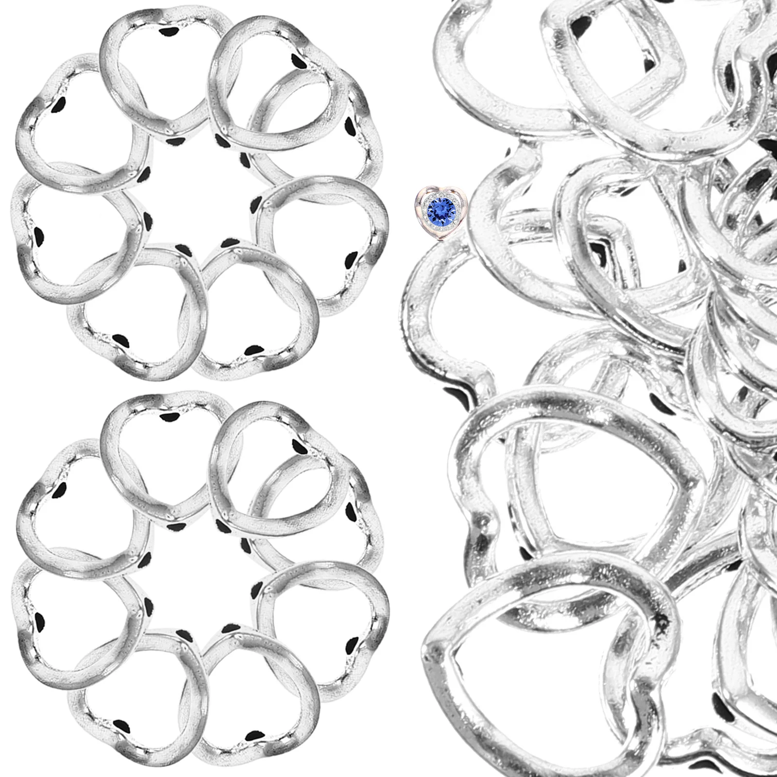 

100 Pcs Do It Yourself Crafts Charm Metal Frame Jewelry Making Heart Hollow Star Necklace Bracelet Decorative Material