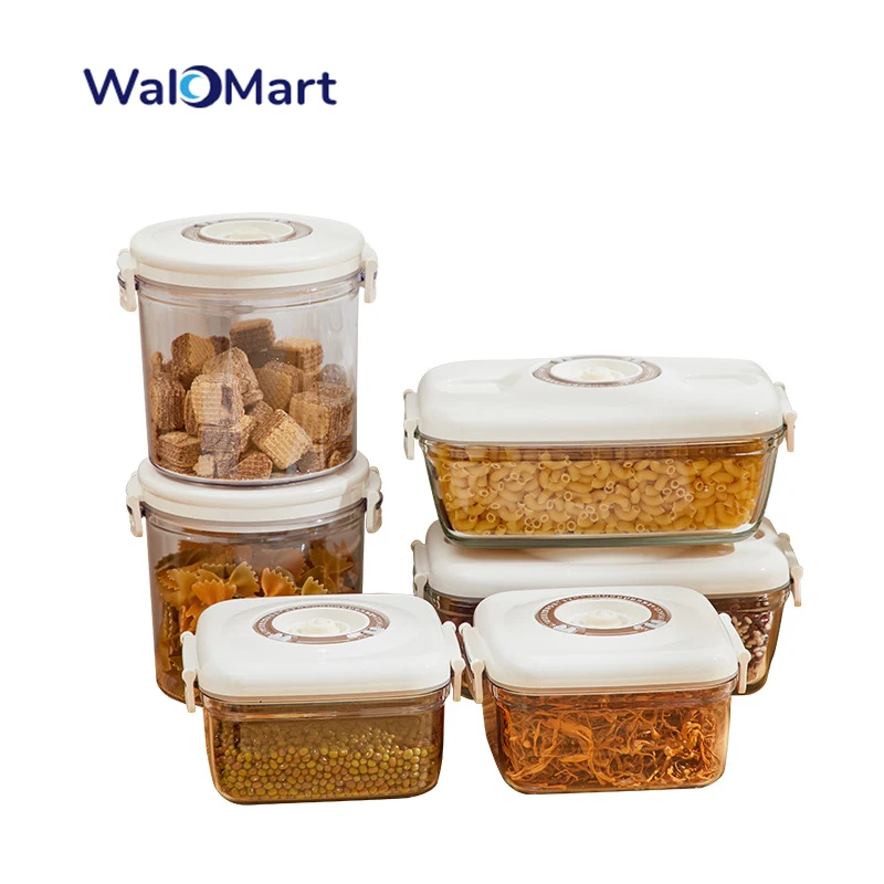 

Vacuum sealed canister household fresh-keeping box refrigerator food storage containers drainable kitchen organizers fruit tank