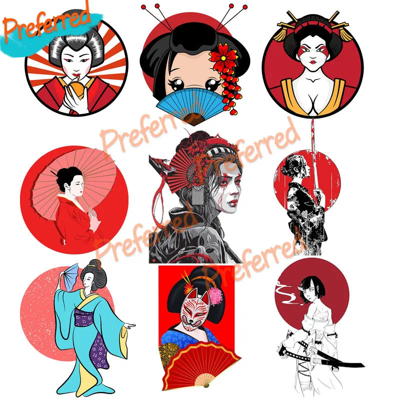 

Japanese Geisha Kimono Car Sticker Decal for Your All Cars Racing Laptop Helmet Trunk Window Bumper Boot Fuel Tank Cap