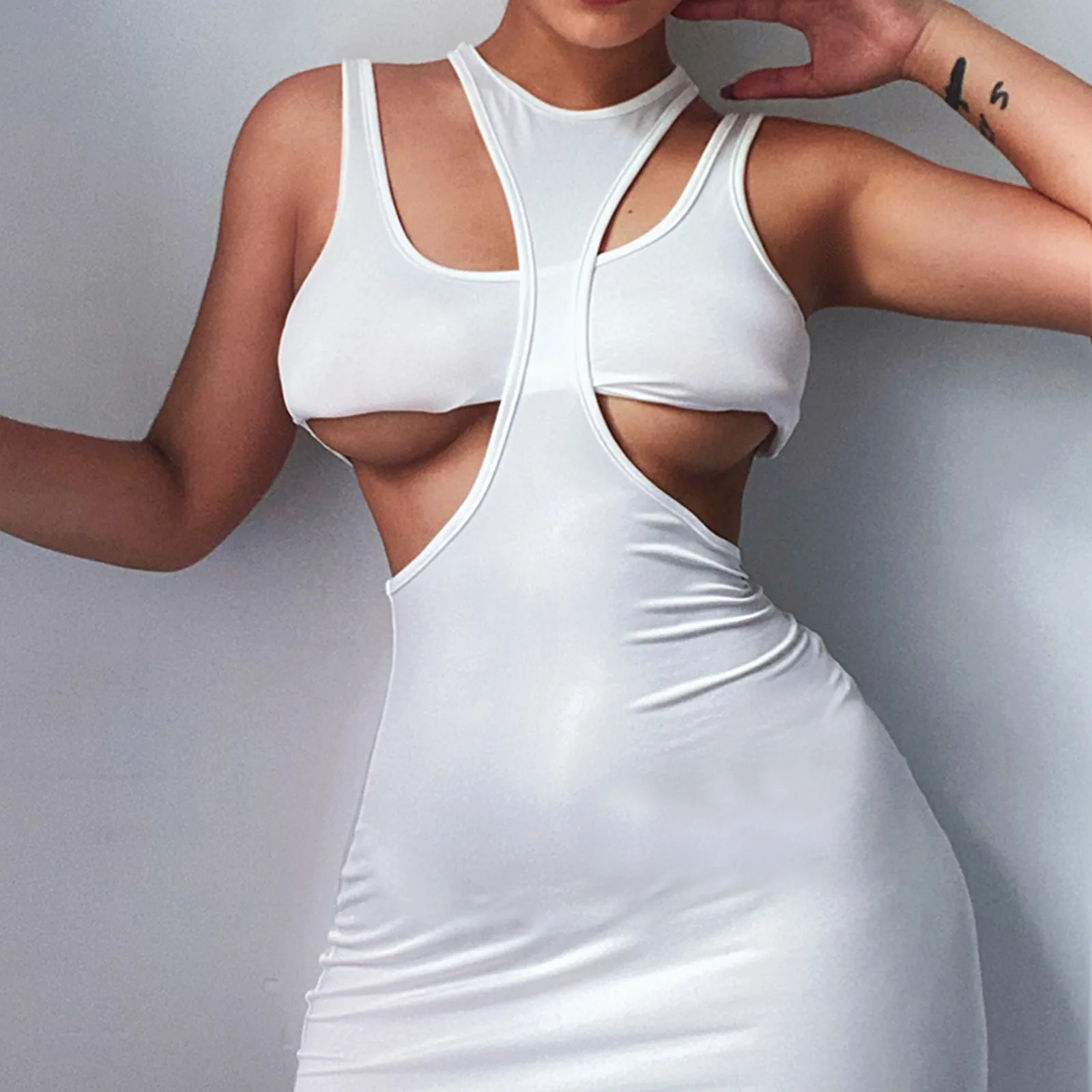 Женское Повседневное Платье Трапециевидной Формы Длиной До Колена Без Рукавов