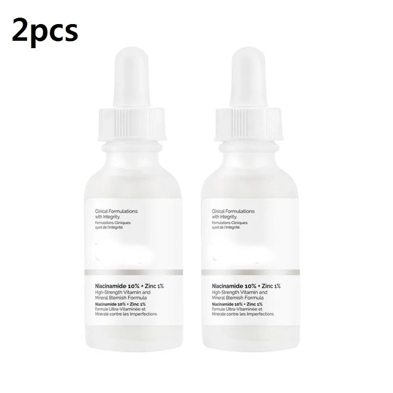 

2PCS Nlacinamide 10% + Zinc1% Serum Brighten Skin Tone Improve Darkening Make Up Water Control Oil Shrink Pores Fade Acne Marks