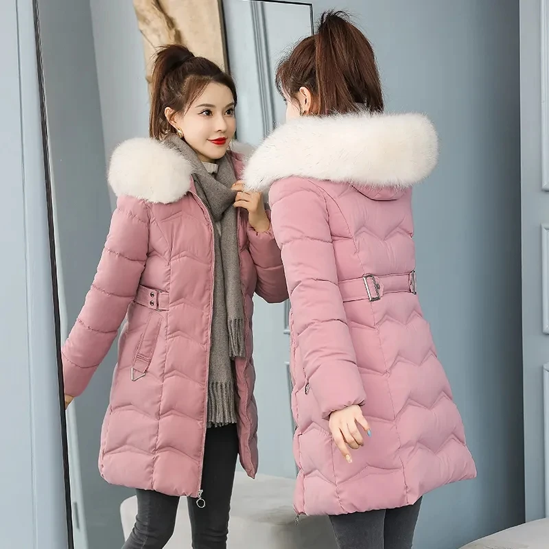 Winter Jacket Parkas Women 2022New Korean Loose Mid-length Down Cotton Jacket Parka Warm Female Cotton Casual Jacket Outwear 4XL