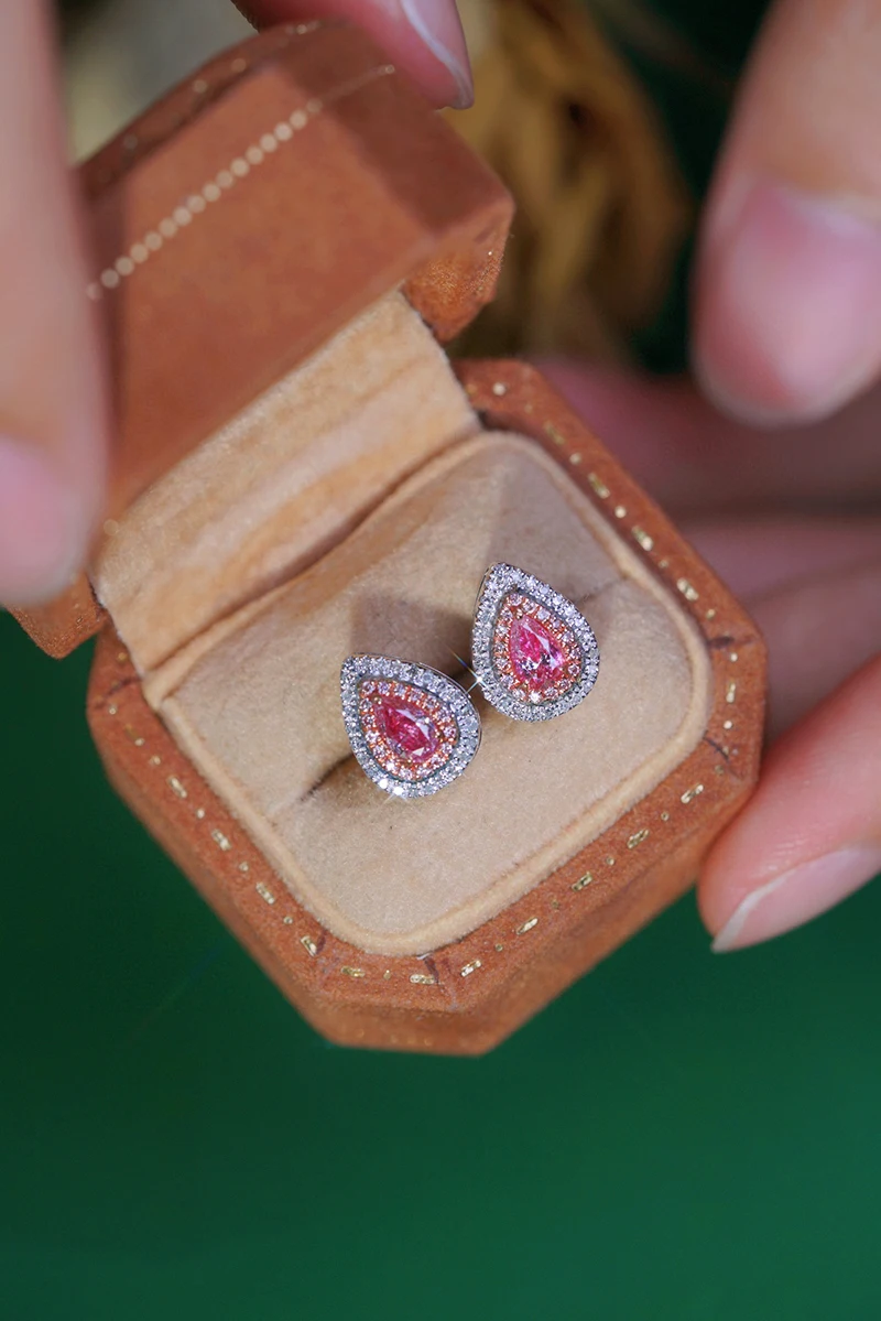 Серьги LUOWEND из белого золота 18 карат классические серьги-гвоздики в форме капли