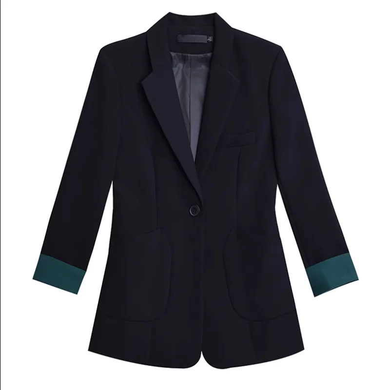 Fashion Slim Suit Jacket Women's Long Sleeve Leisure Blazer Tops New Spring Autumn Professional Blazer Jacket Female Outwear