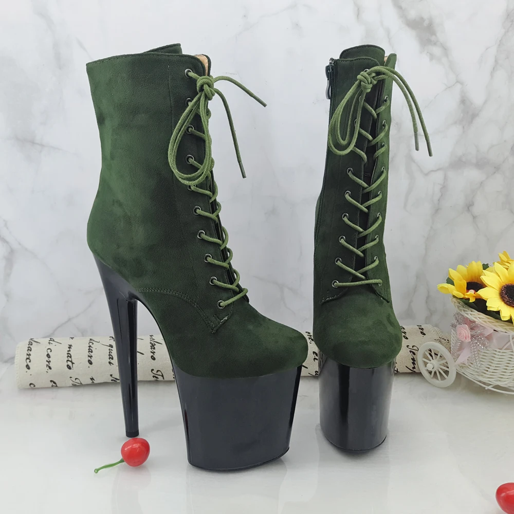 Leecabe Purple Pole dance boot with 20CM/8inches suede materials High Heel platform Boots open toe Pole Dance boot