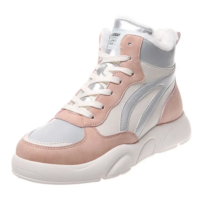 

Women High top Sneakers 2021 Winter New Fashion Woman Running Sports Casual Plus Velvet Thick Warm Cotton Shoes Zapatos De Mujer