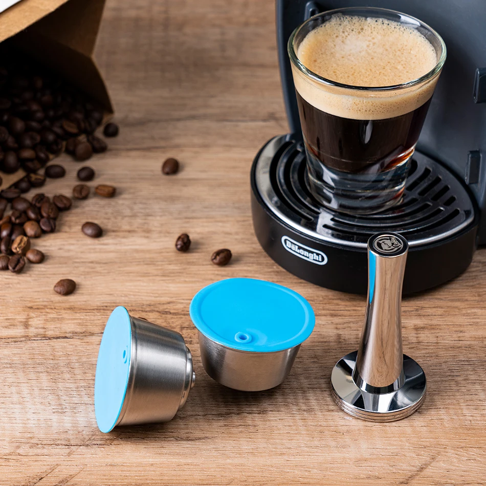 

Refillable STAINLESS STEEL Metal Reusable Dolce Gusto Capsule Silicone Cover Dolci Gusto Coffee Machine Coffee Spoon with Clip