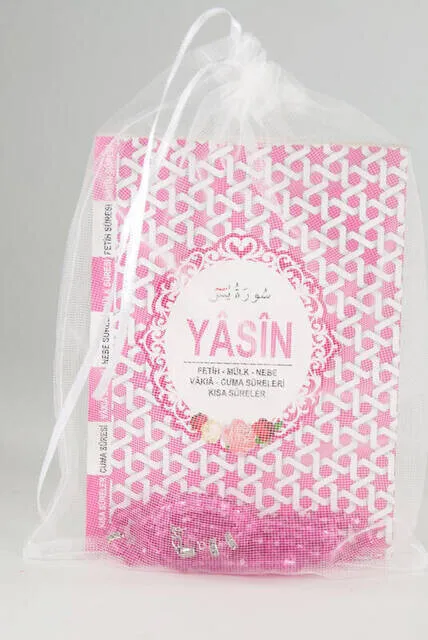 

IQRAH Yasin Book-Bag Size-128 Page-Tulle Marsupials-Tesbihli-Pink Color-Mawlid Gift of