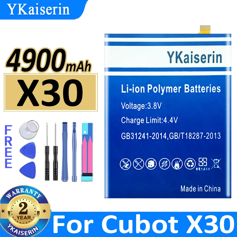

YKaiserin Replacement Battery X 30 4900mAh for Cubot X30 Mobile Phone Bateria + Free Tools