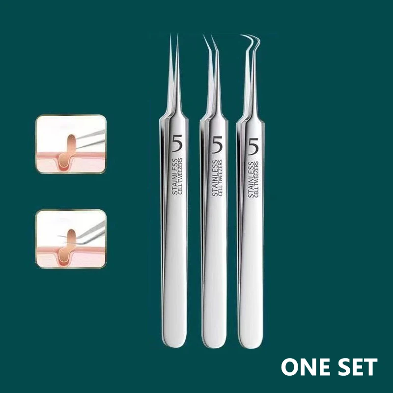 Ультратонкие клеточные прыщи зажим для черных точек пинцет салона красоты игла