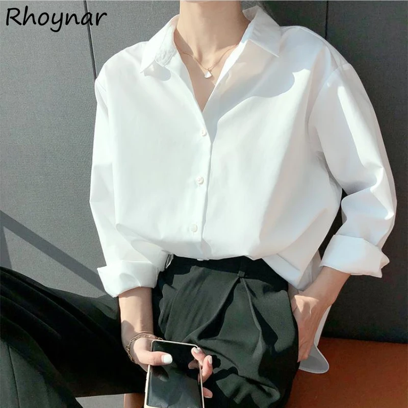 

Женские рубашки с длинным рукавом, Лидер продаж, простые модные Универсальные повседневные рубашки в Корейском стиле для подростков, женск...