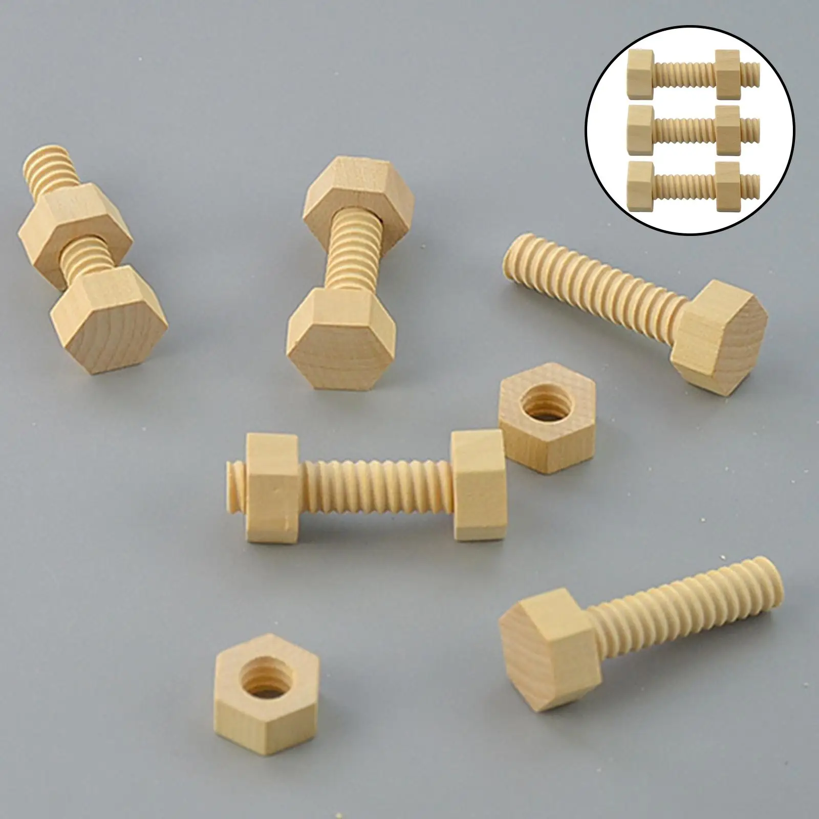 

Screw Nut Assembling Toy Montessori Hands-on Nesting Shape Matching for Home