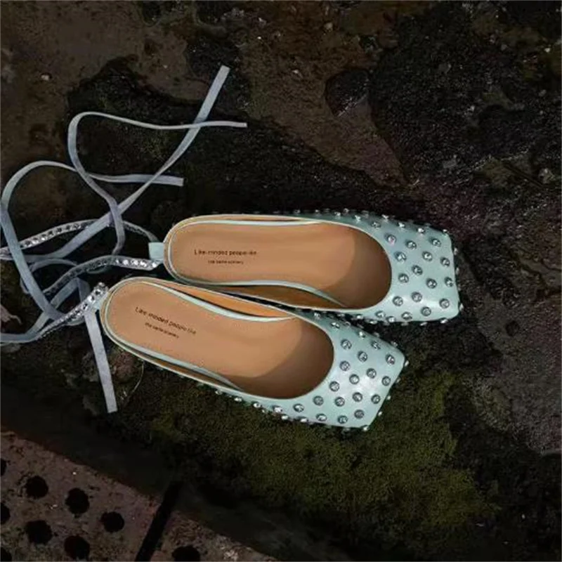 Женские туфли со стразами женская обувь на Плоском Каблуке женские мюли с