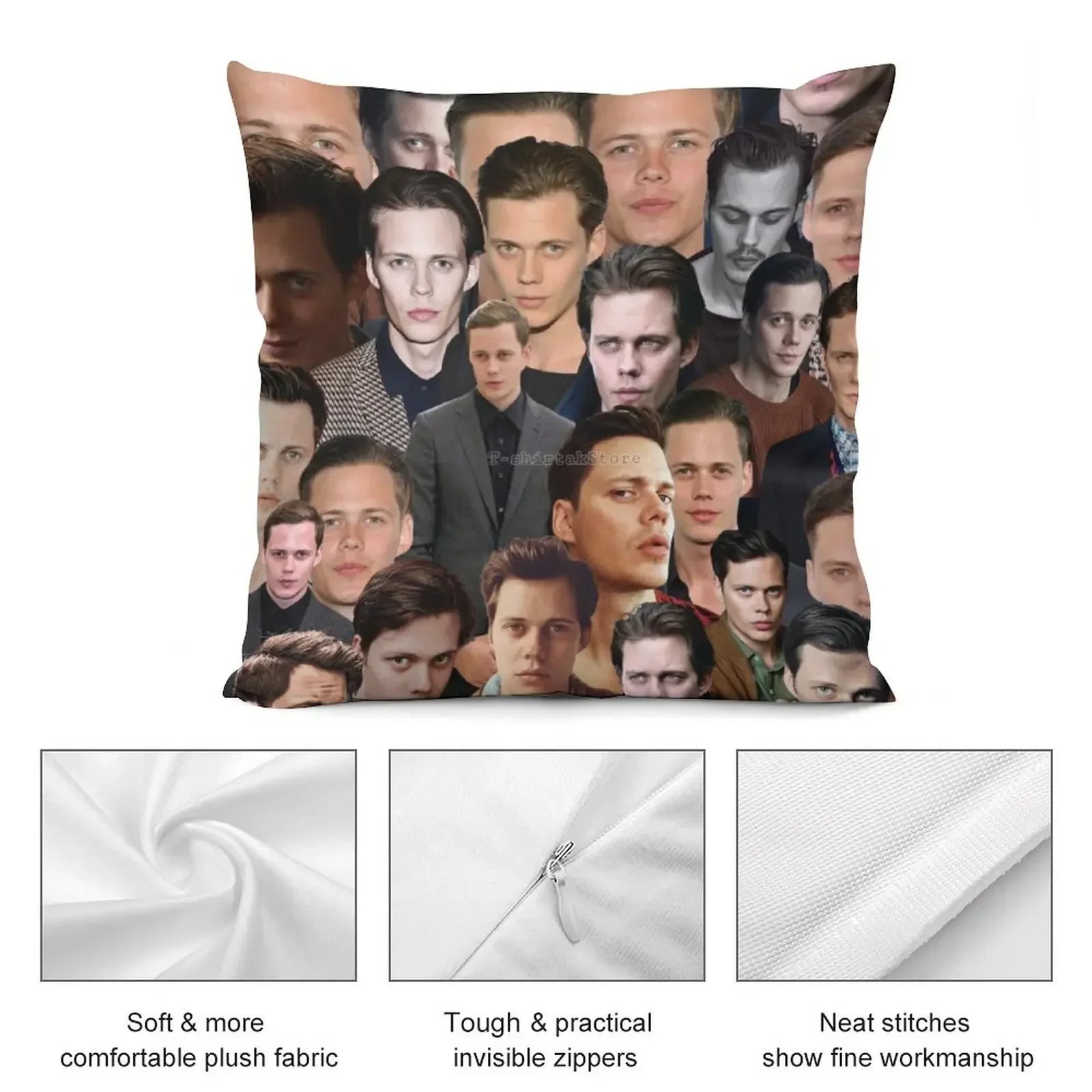 Билл Скарсг?рд фото коллаж наволочка полиэстер