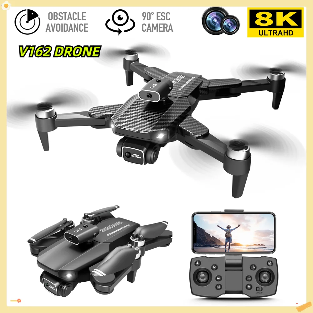 V162 бесщеточный Дрон GPS лазер обход препятствий 8K двойная камера дроны