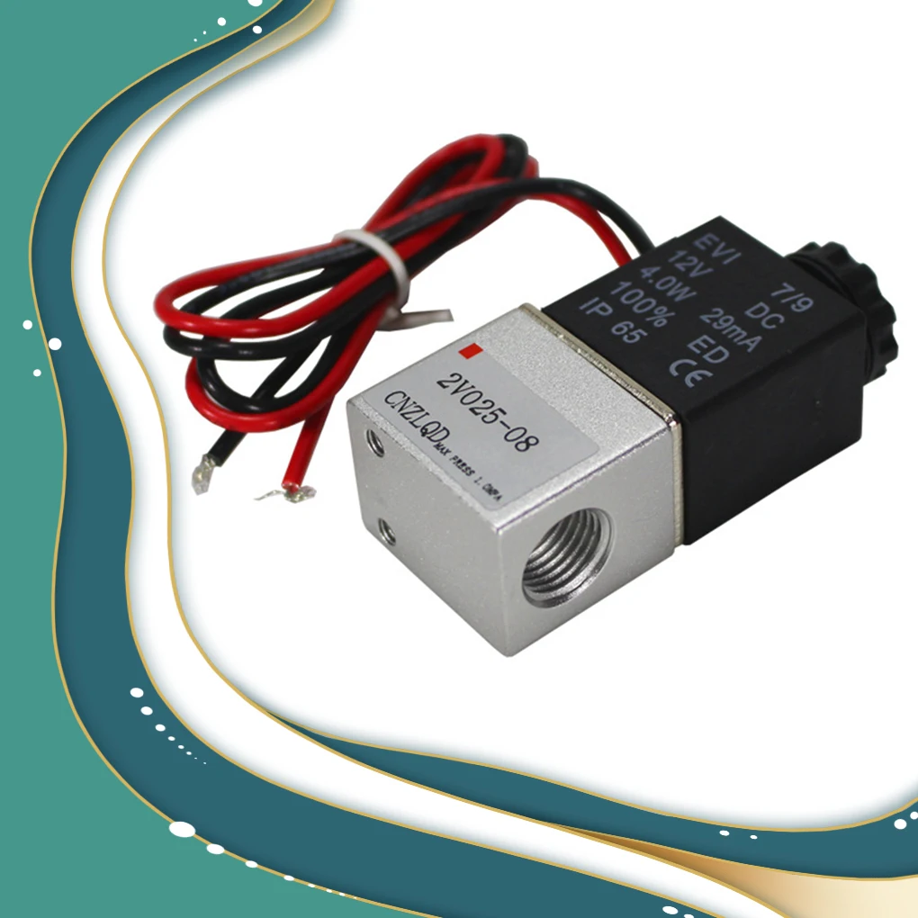 

Двухсторонний Электрический электромагнитный клапан 1 4 DC 12V, 2-сторонний компрессор, нормально закрытые пневматические клапаны, алюминий для жидкости
