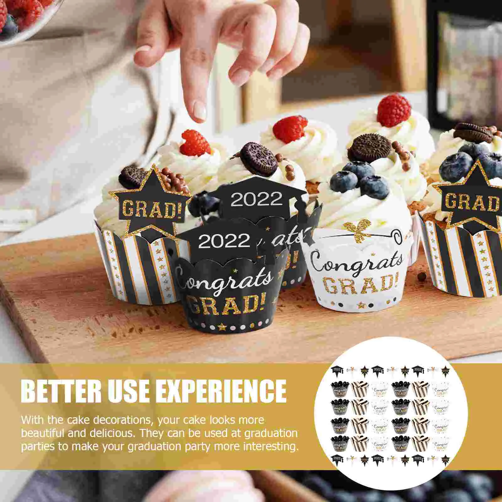 3 набора для выпускного торта искусственная бумага украшение хлебобулочных