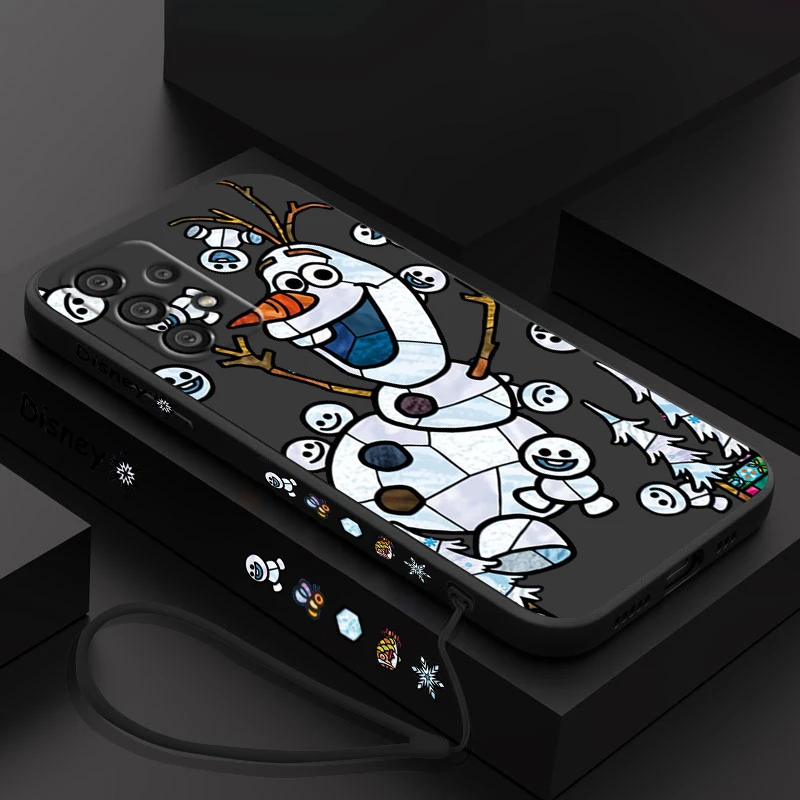 

Frozen Anna Elsa Princess Samsung Phone Case Cover For A73 A53 A33 A52 A32 A71 A51 A21S A03S A50 A30 5G Liquid Left Rope