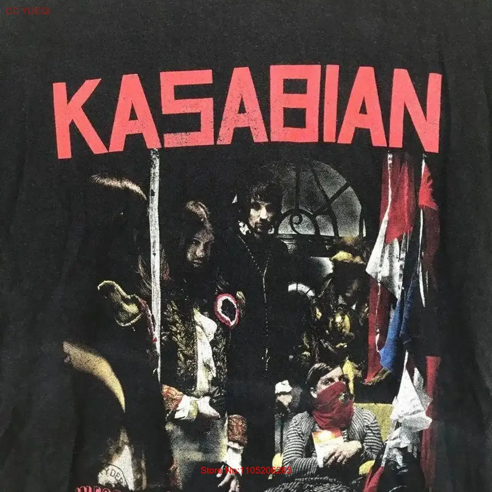 Фото Футболка KASABIAN TOUR 2009, рок-подарок для фанатов vtg TE8561, винтажный стираный топ для повседневной носки, универсальная повседневная мода №1