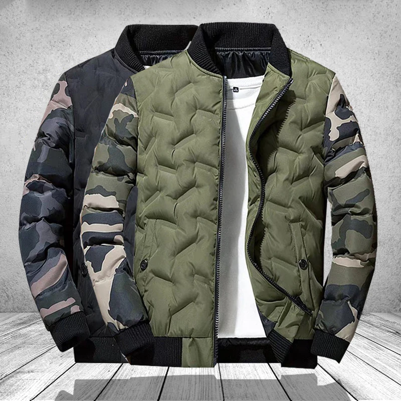 

Winter Warm Thick Bomber Jacket Men Camouflage Army Military Tactical Coat Men Aviator Motorcycle Overcoat Male Plus Size