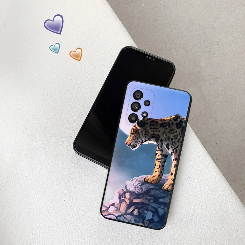 Phone Case for Samsung A35 5G A55 A02 A03 A04 A05 S8 S9 Note 10 Plus 9 8 A05S A04E Tiger King Lion Soft Black Silicone Cover