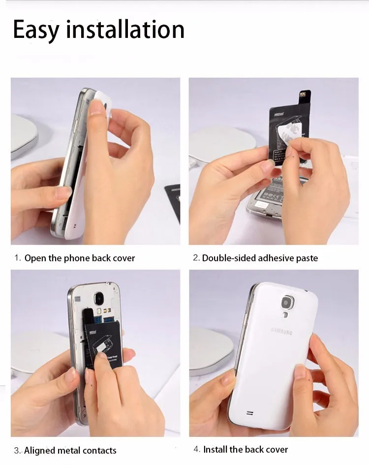 Новый ультратонкий высококачественный беспроводной зарядный приемник Qi для Samsung