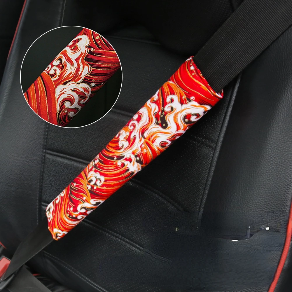 

2021 New Universal Seat Belt Cover Cloth Car Safety Belt Cover Shoulder Pad Japanese Style Car Decoration Interior Accessories