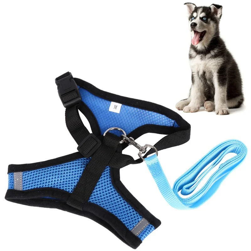 

Pet Dog Vest Style Mesh Back Collar Safety Vest Harness Outdoor Sport Soft Adjustable Vest Harness for Small Medium Large Dogs