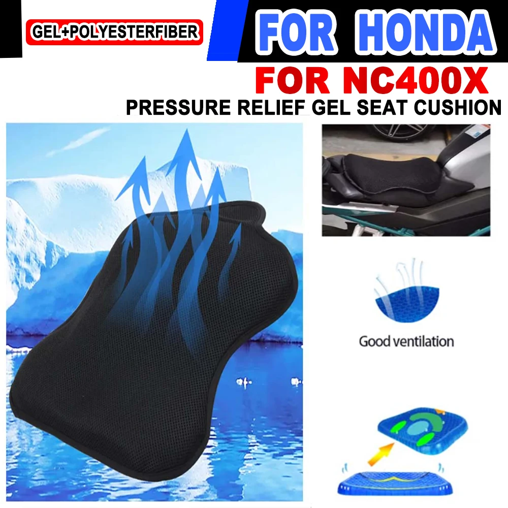 

Motorcycle For Honda NC400X NC 400X NC400 X Accessories Breathable Soft Comfortable Insulation Gel Seat Cushion Cover