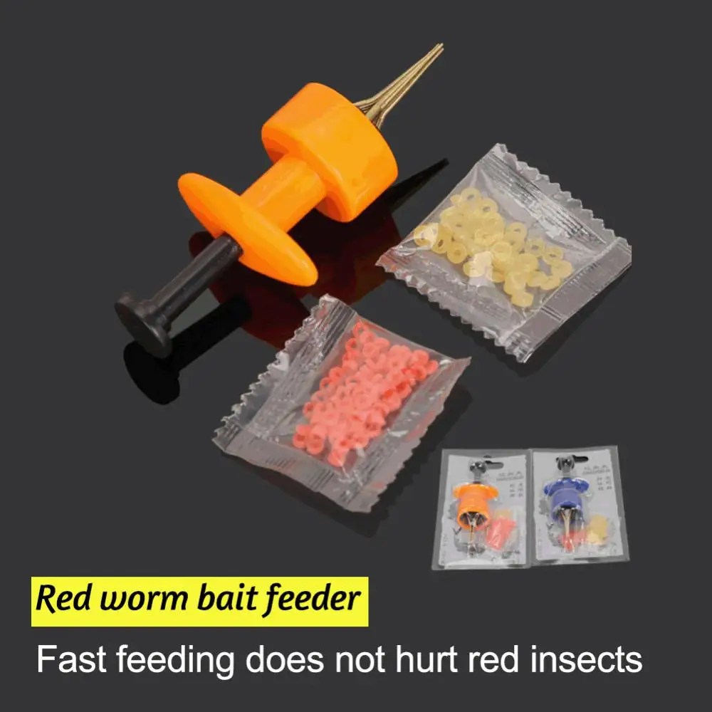 

New 1 Set Red Worm Bait Device New Bait Device Earthworm Red Worm Clip Red Worm Live Maggot Hook Clip Fishing Accessories
