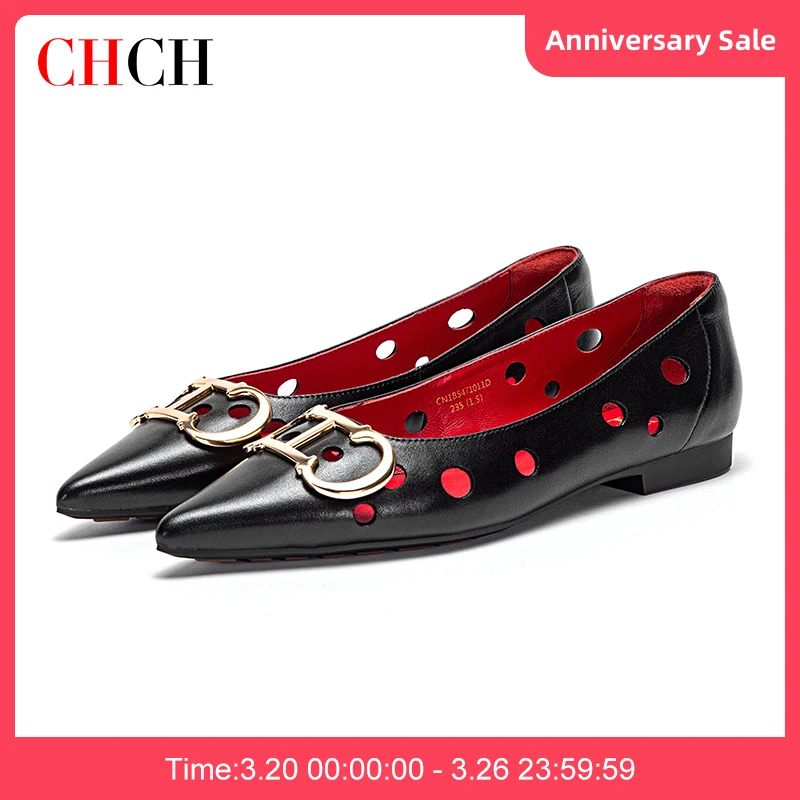 

CHCH модные новые женские туфли пикантные Кожаные Туфли летние с острым носком дышащие и удобные повседневные туфли на плоской подошве