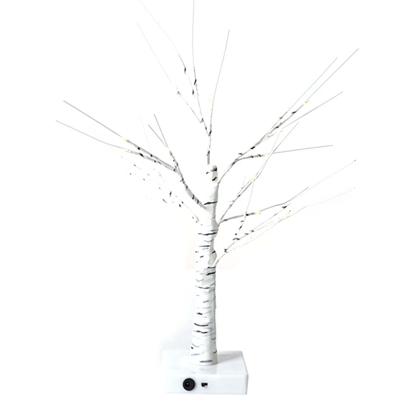 

Promotion! LED White Birch Tree 24 Lights Desktop Glowing Bonsai Birch Tree Battery-Powered Thanksgiving Table Decoration Lamp