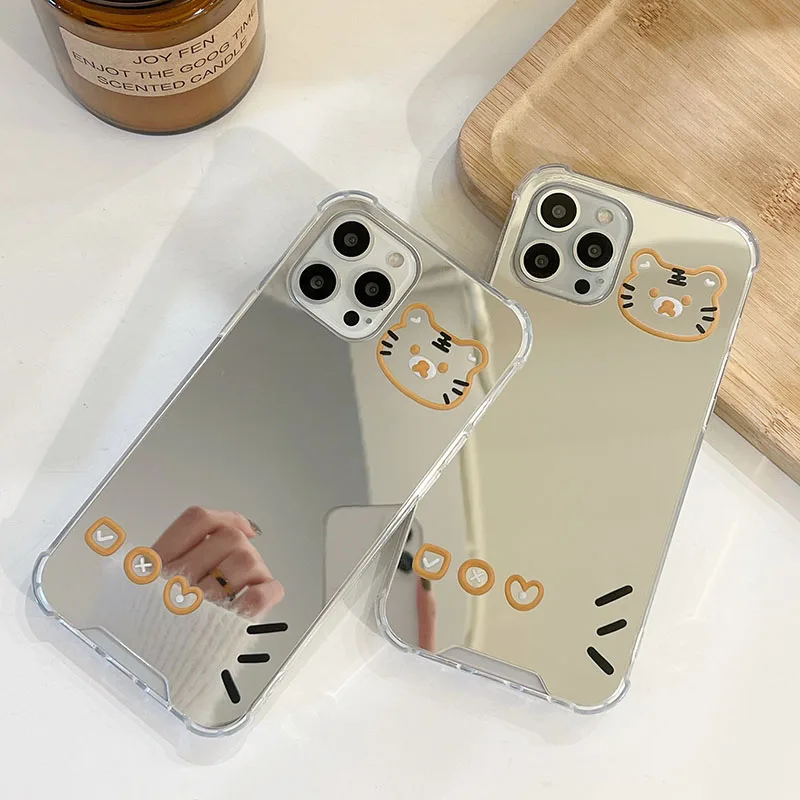 Роскошный чехол для телефона с зеркалом макияжа iPhone 13 12 11 Pro XS MAX X XR 8 7 Plus Мягкий
