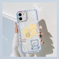 2022 new cute cartoon transparent case for iphone 13 12 11 mini pro max silicone anti drop ins style girls mobile phone case