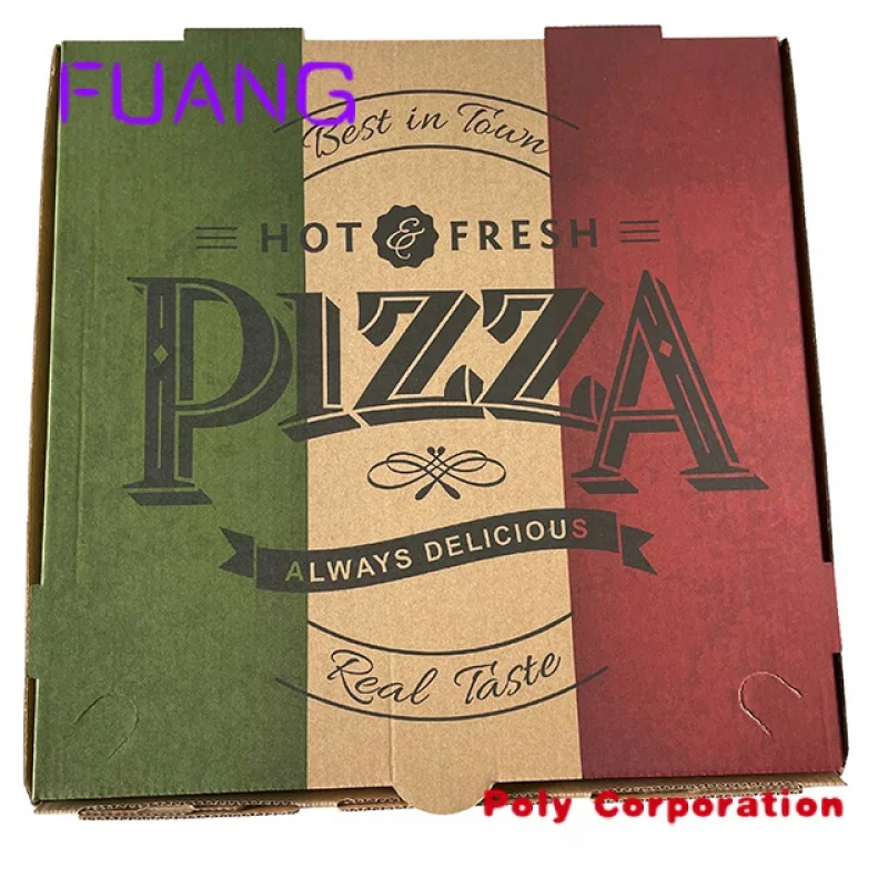 Custom 6/7/8/9/10/12 Inch Plain Brown Pizza Box Corrugated Carton Takeaway Cardboard Pizza Food Packaging Box With Logo