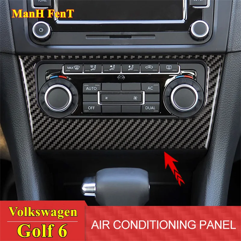 

Панель кондиционера для Volkswagen VW Golf 6, украшение из углеродного волокна, 3D наклейка, аксессуары для интерьера автомобиля