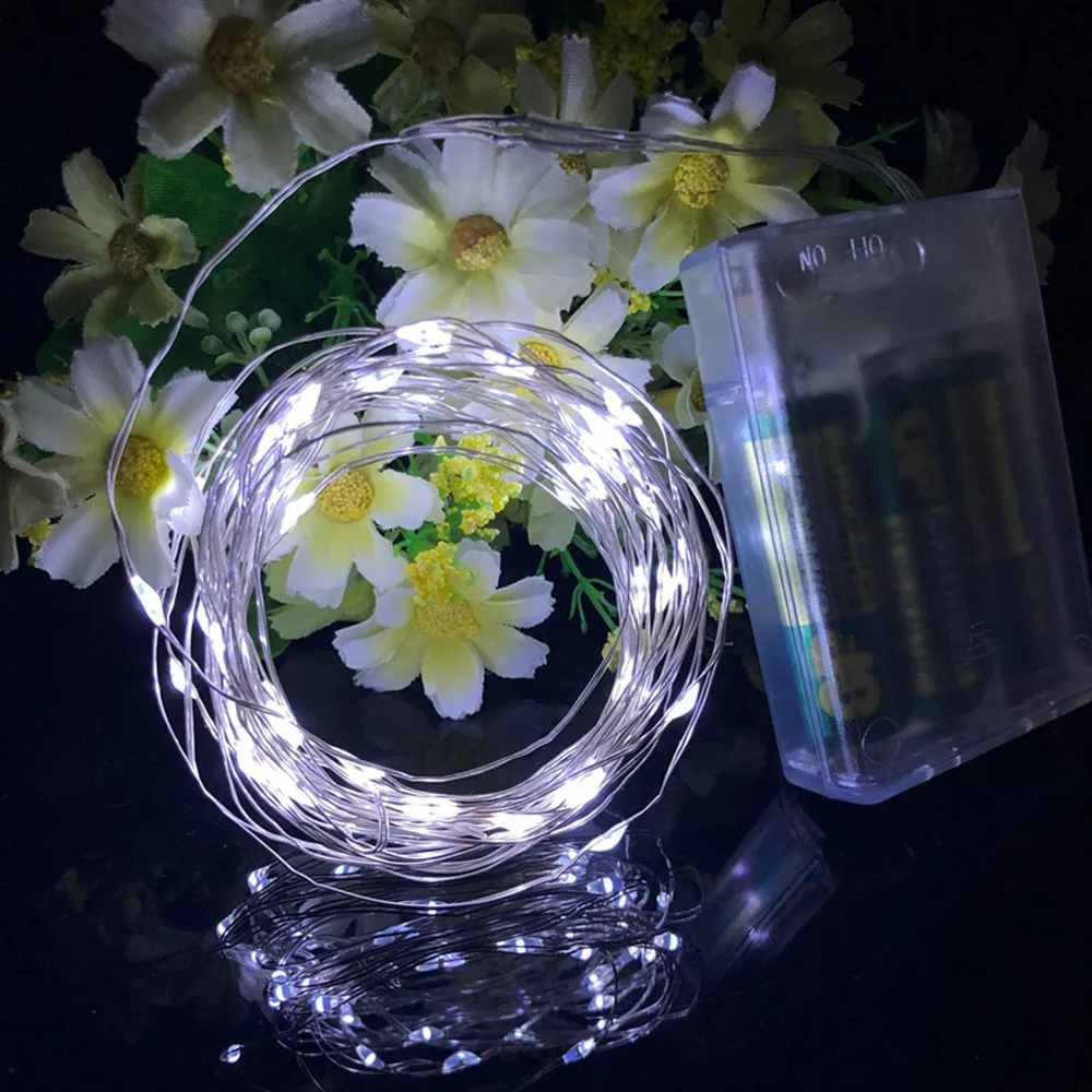 

Новогодние светодиодные гирлянды ECLH из медной проволоки, теплый белый/белый/разноцветный, 1/2/5/10 м