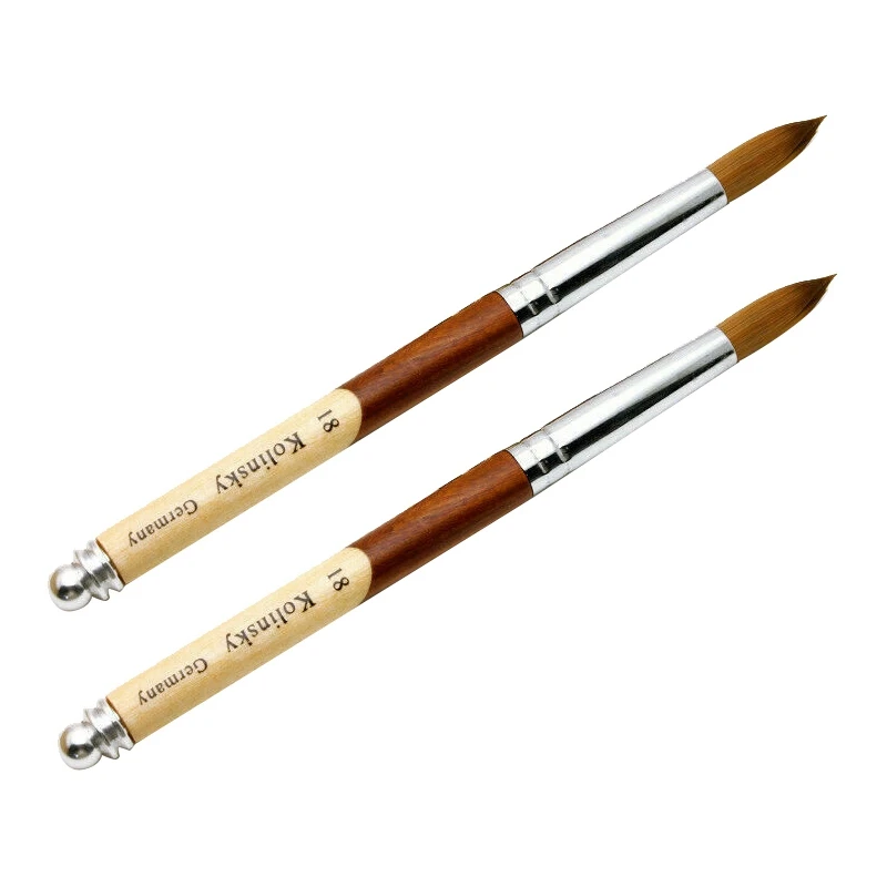 

2X Acrylic Crimped Nail Brush Nail Art Brush With Acrylic Handle - 18