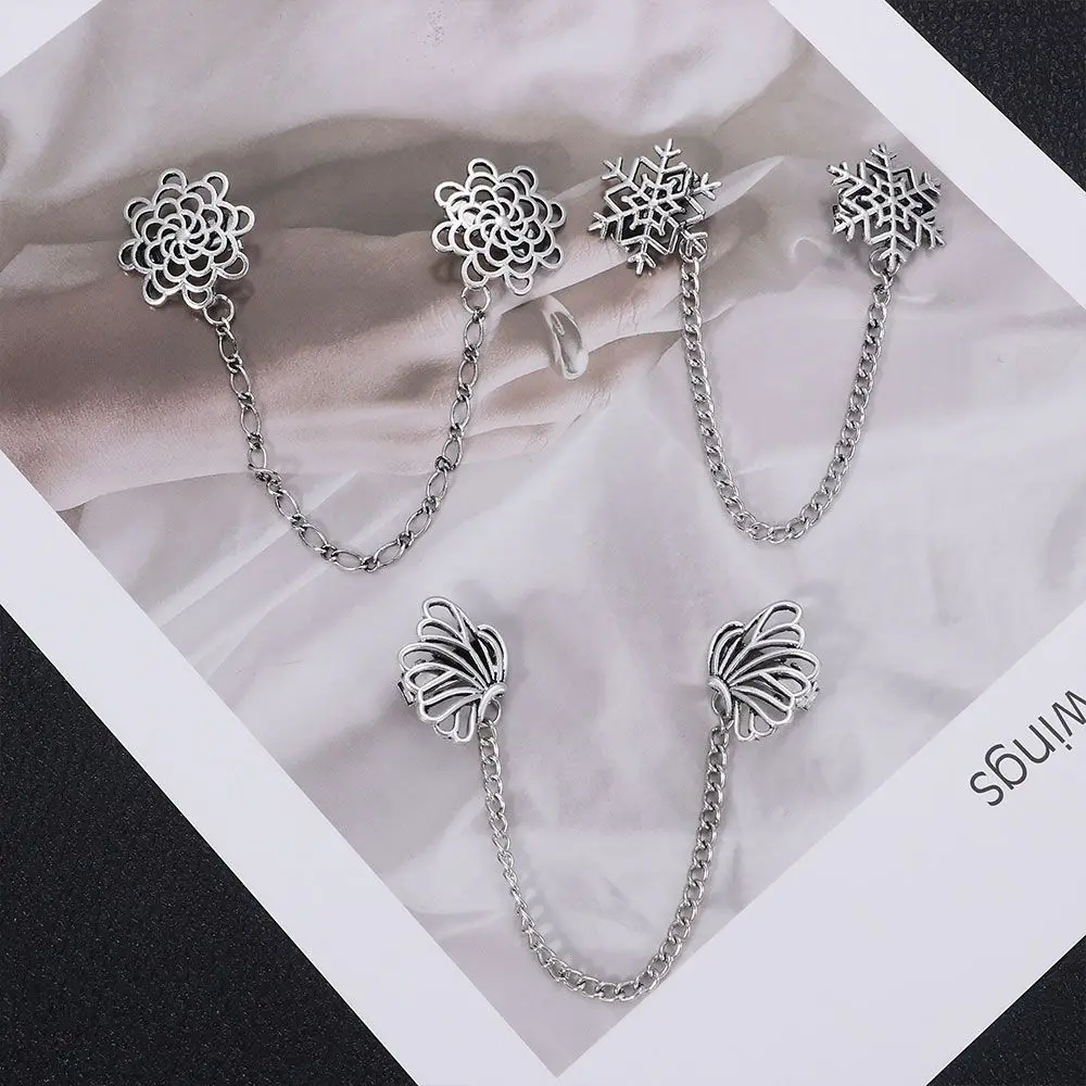 

Fashion Vintage Sweater Shawl Chain Clips Men's Cardigan Clips Collar Chain Clips Shirt Dresses Brooch Clips for Women Girls