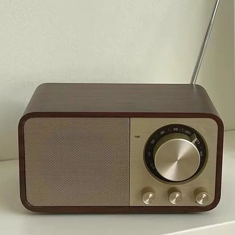 

Деревянный Bluetooth-динамик 5.0, классический саундбокс в стиле ретро, стерео, объемный сабвуфер с супер басами, AUX, FM-радио для компьютера, ПК