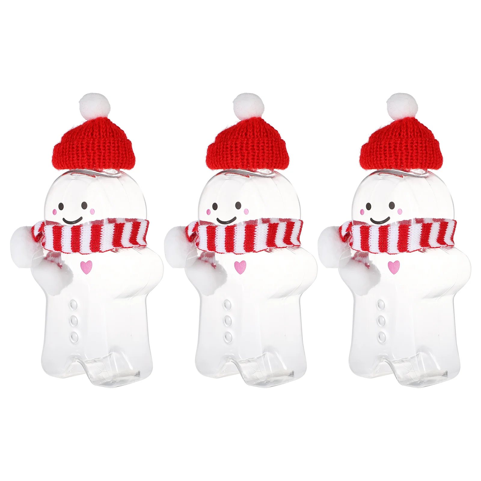 

Bottles Bottle Christmaswater Juicegingerbread Refillable Beverage Drink Man Candy Caps Empty Containers Lidsjar Yogurt Smoothie